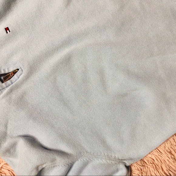 Vintage Blue Tommy Hilfiger quarter zip Sweater - Picture 5 of 5